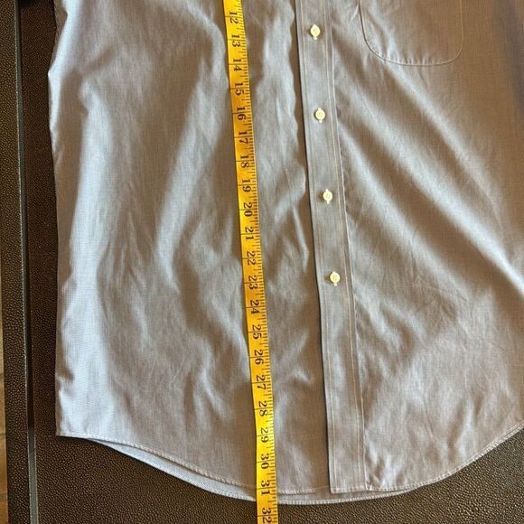 Brooks Brothers Blue Button Down Shirt Houndstooth pattern size 15 1/2-2/3 - Picture 6 of 8